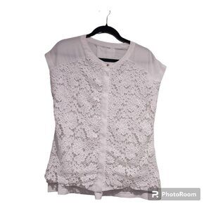 Liz Claiborne White Lace Top Size Small